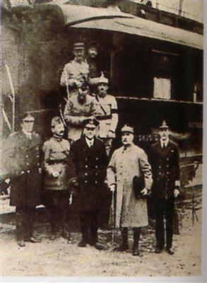 法国福熙将军与德军签订停战协定