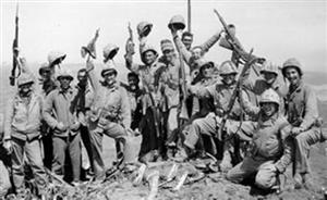 硫磺岛战役中的美国士兵