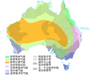 10.27 澳大利亚的气候类型与农牧业的分布