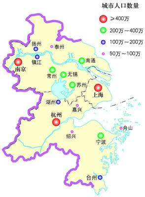 6.42 长江三角洲地区城市群示意